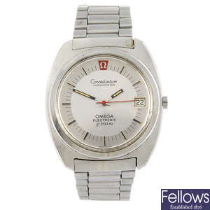OMEGA - a gentleman's stainless steel Constellation F300Hz bracelet watch. 