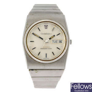 OMEGA - a gentleman's stainless steel Constellation Megaquartz 32 Khz bracelet watch.