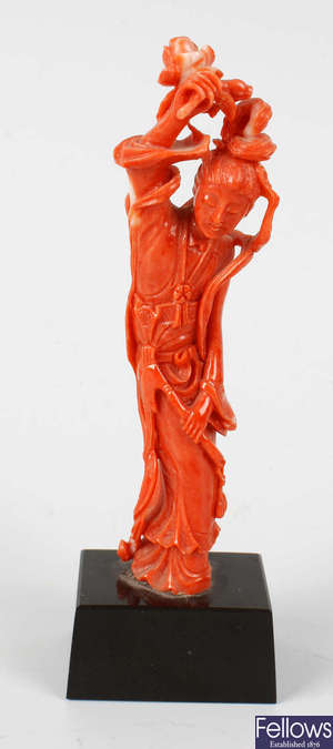 A carved coral figure