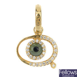 LINKS OF LONDON - an 18ct gold 'Watch Over Me Evil Eye' gem-set pendant.