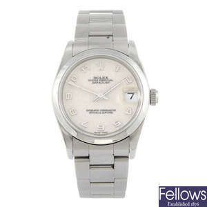 ROLEX - a mid-size Oyster Perpetual Datejust bracelet watch.
