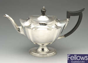 An early 20th century silver teapot.