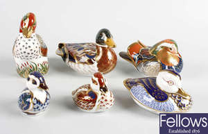 Seven Royal Crown Derby bone china ornaments