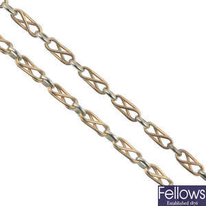 A 9ct gold fancy-link chain. 