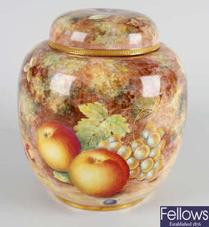 A Royal Worcester bone china jar and cover