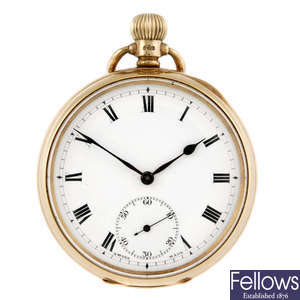 A 9ct gold open face pocket watch by Zenith.