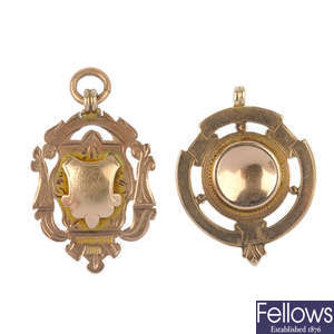 Two early 20th century 9ct gold medallions.