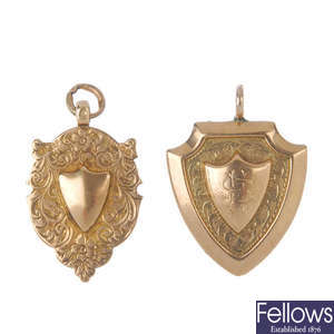 A selection of three early 20th century 9ct gold medallions.