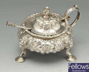 An early Victorian Scottish silver heavy mustard.