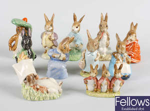 A group of Beswick rabbit figures