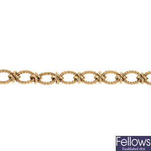 A 9ct gold fancy link bracelet.