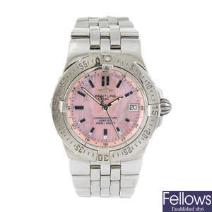 BREITLING - a lady's stainless steel Windrider Starliner bracelet watch.