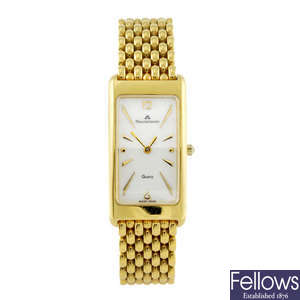 MAURICE LACROIX - a lady's gold plated bracelet watch.