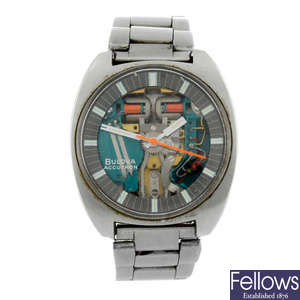BULOVA - a gentleman's stainless steel Accutron Spaceview bracelet watch.