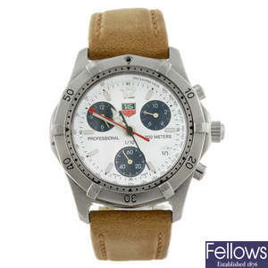 TAG HEUER - a gentleman's stainless steel 2000 Series chronograph wrist watch.