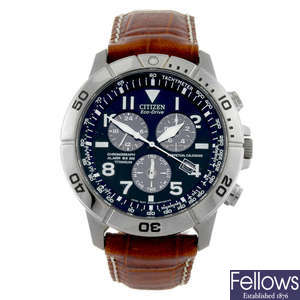CITIZEN - a gentleman's titanium Eco-Drive wrist watch.