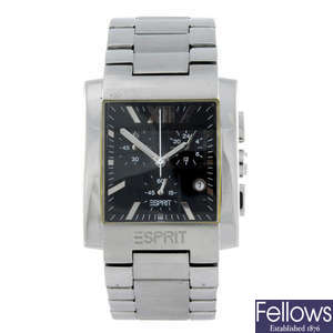 ESPIRIT - a gentleman's stainless steel chronograph bracelet watch.