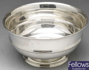 A mid-twentieth century silver bowl.