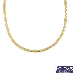 A 9ct gold fancy-link collar.