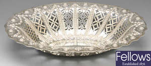 An Edwardian silver basket.