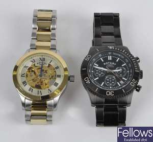 A bag of various Rotary watches.