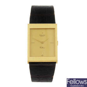 ROLEX - a gentleman's 18ct gold Cellini wrist watch.