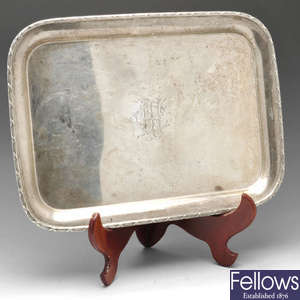 An Edward VII silver dressing table tray. 