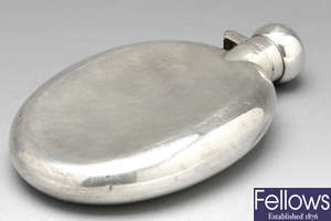 A George V silver hip flask.