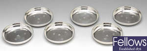 A set of six modern silver dishes by Garrard.
