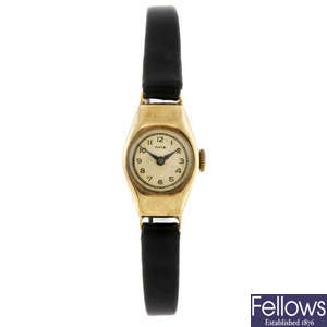 A group lot of four lady's 9ct gold watches. 