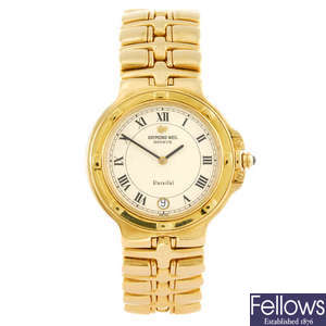 RAYMOND WEIL - an 18ct yellow gold gentleman's Parsifal bracelet watch.