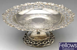 A Victorian silver comport by Charles Thomas Fox & George Fox.
