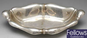 An Art Nouveau silver dish.