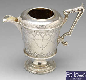 A Victorian silver cream jug.