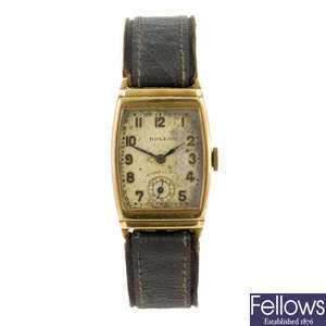 ROLEX - a gentleman's 9ct gold wrist watch.