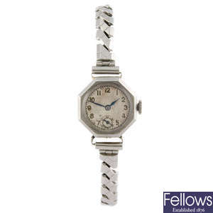 ROLEX - a lady's stainless steel wrist watch together with a lady's cocktail watch.