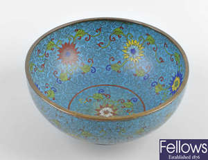 A Chinese cloisonne enamelled copper bowl