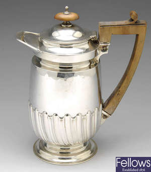 A late Victorian silver water jug.