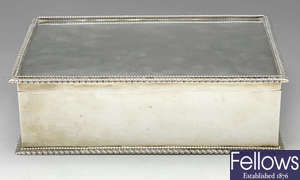 A George V Scottish silver table cigarette box.