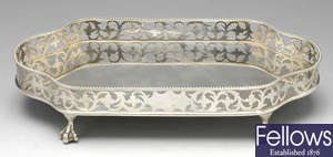 An Edwardian silver desk tray.