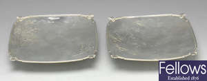 A mid-twentieth pair of silver pedestal dishes. 