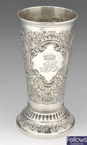 A Victorian silver vase.