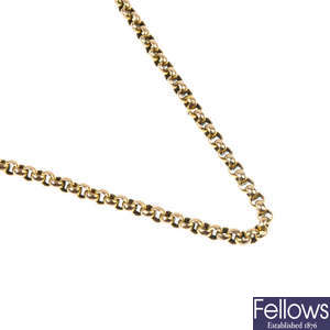 An early 20th century 9ct gold necklace.