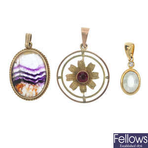 A selection of gem-set and diamond jewellery. 