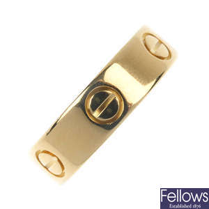CARTIER - an 18ct gold 'Love' ring.