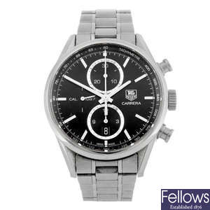 (960002387) TAG HEUER - a gentleman's stainless steel Carrera chronograph bracelet watch. 