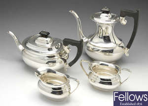 A 1960's four piece silver tea set.