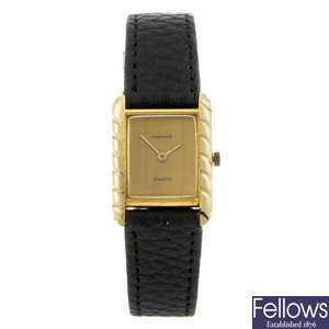 CARTIER - an 18ct gold Tank wrist watch.