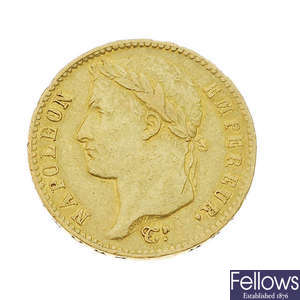 France, Napoleon, gold 20-Francs 1813.