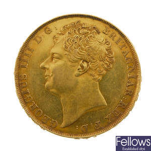 George IV, gold Two-Pounds 1823.